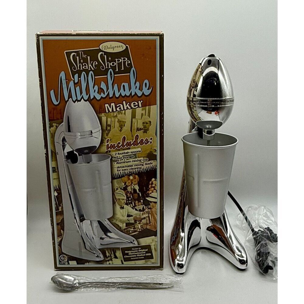 The Shake Shoppe Milkshake Mixer Chrome Milkshake‎ Maker Mixer With Accessories
